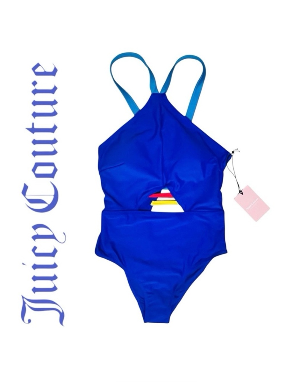 Juicy Couture Swimsuit Sz M Royal Blue One Piece NEW